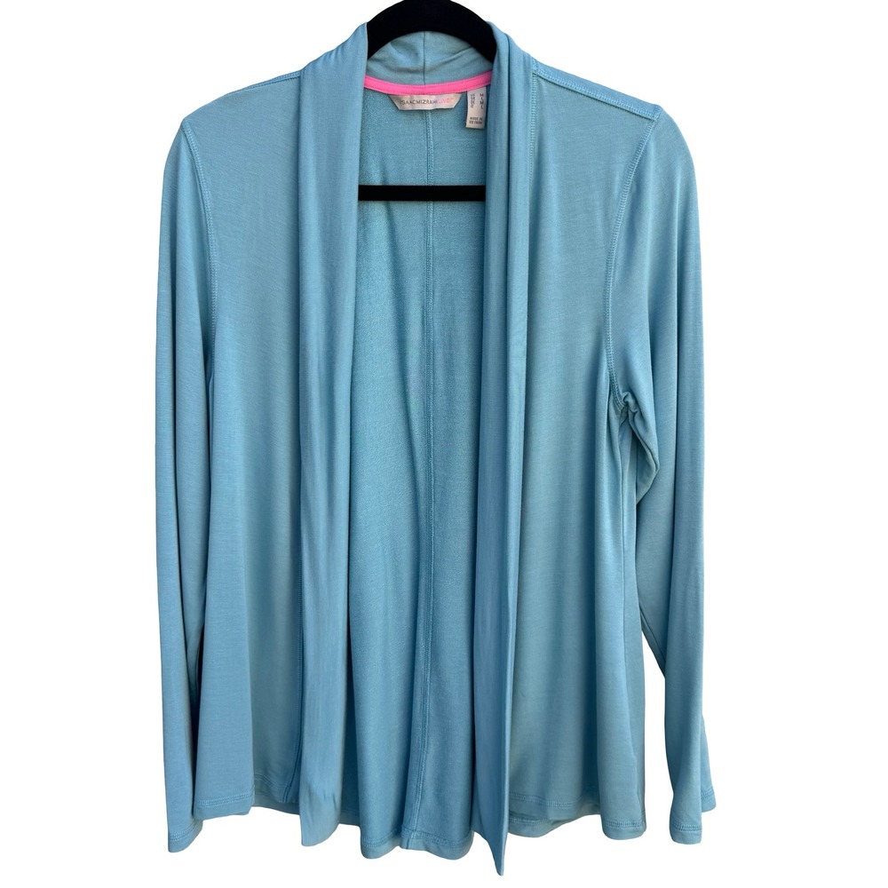 Isaac Mizrahi Minimalist Coastal Open‎ Drape Front Layering Cardigan Womens M